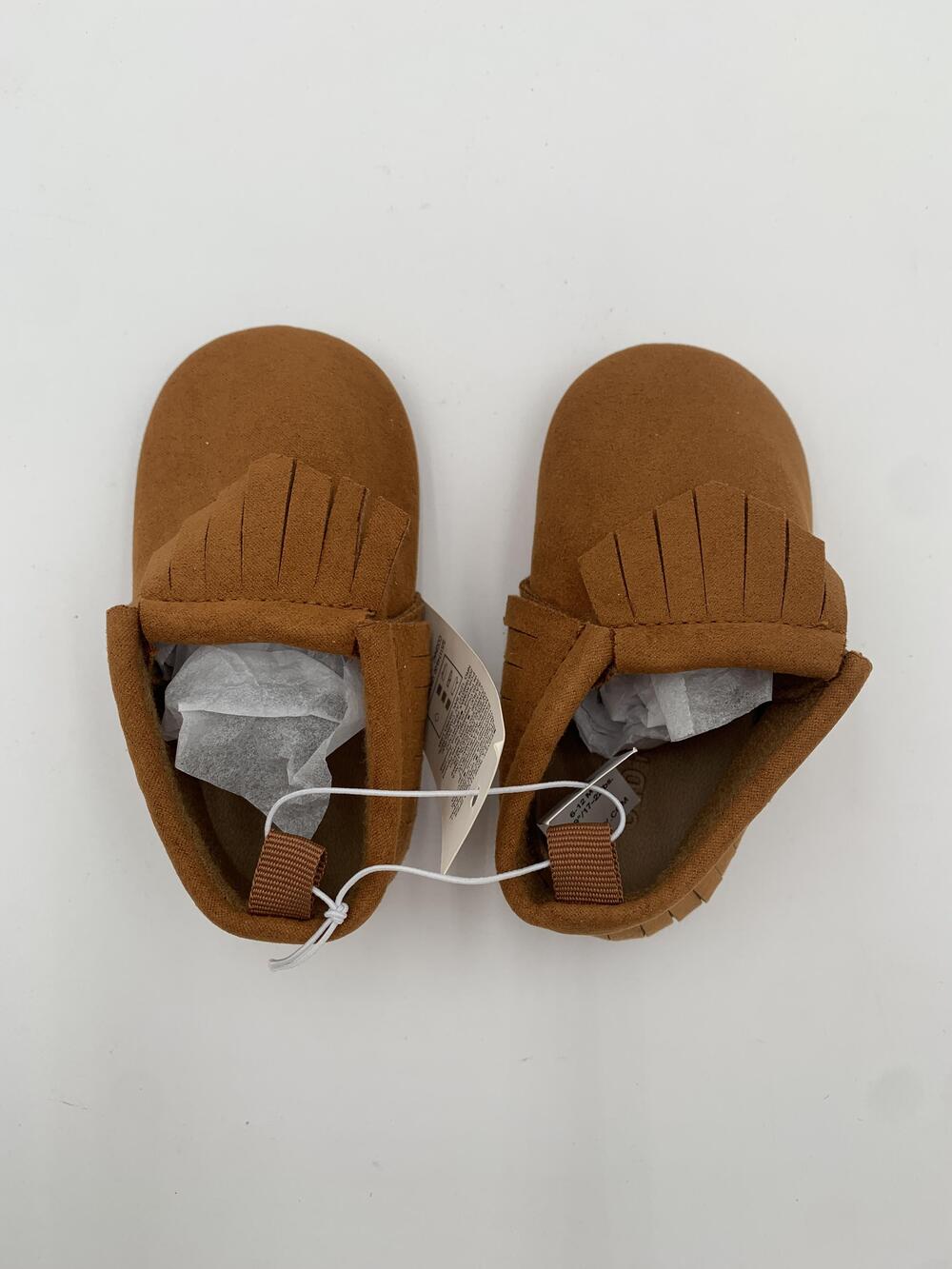 Old Navy Shoes Baby Girls Size 3 6-12 Months Brown Moccasin Fringe New